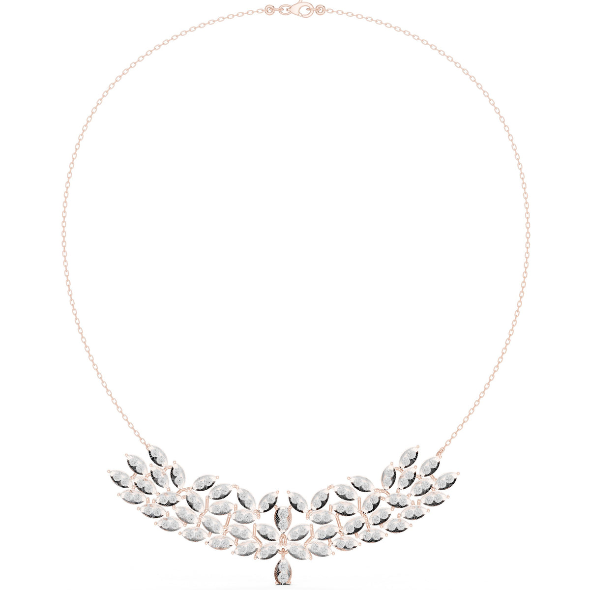 عقد بتجمّع أوراق من ألماس الماركيز in Rose Gold - VYKA Diamonds