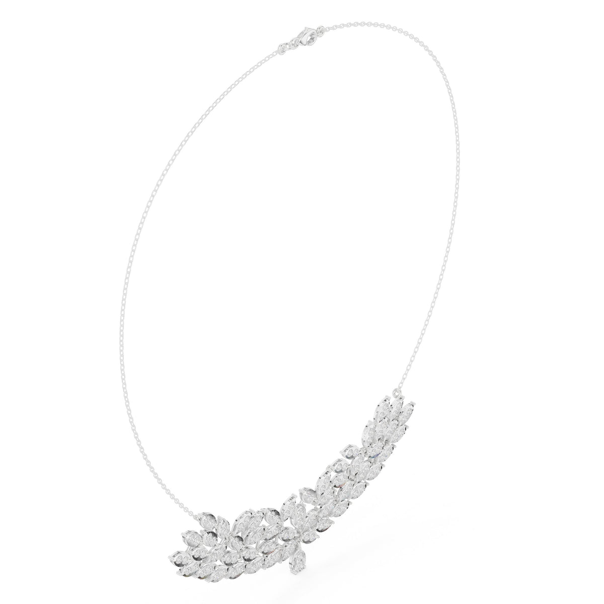 عقد بتجمّع أوراق من ألماس الماركيز in White Gold - VYKA Diamonds