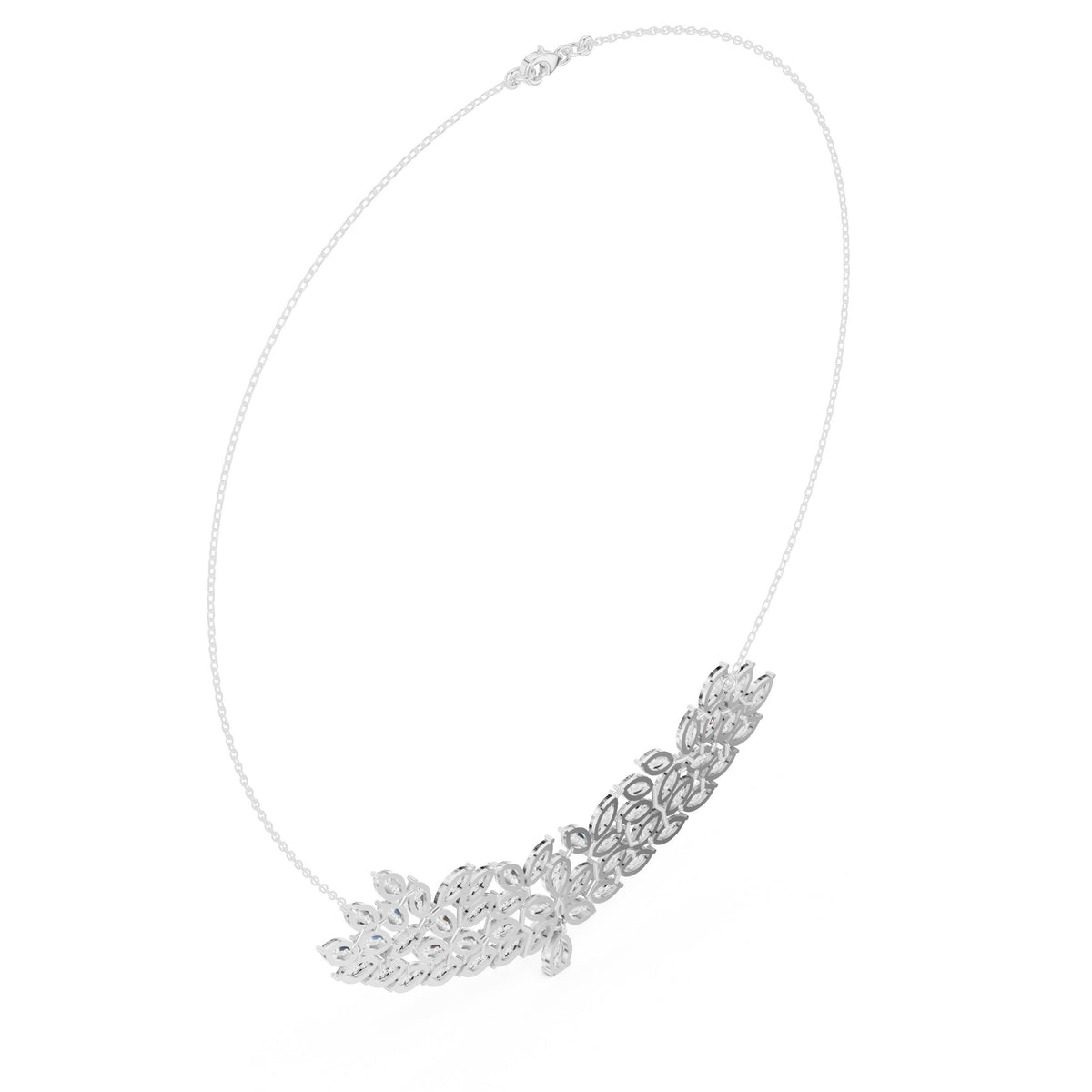 عقد بتجمّع أوراق من ألماس الماركيز in White Gold - VYKA Diamonds
