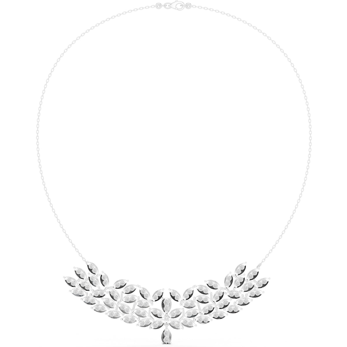 عقد بتجمّع أوراق من ألماس الماركيز in White Gold - VYKA Diamonds
