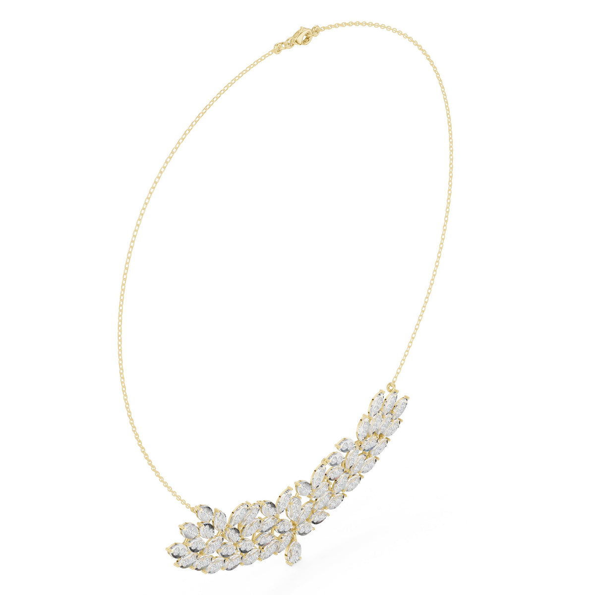 Marquise Diamond Leaf Cluster Necklace