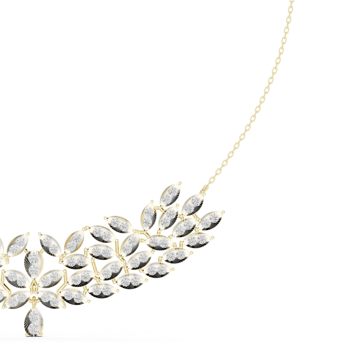 Marquise Diamond Leaf Cluster Necklace
