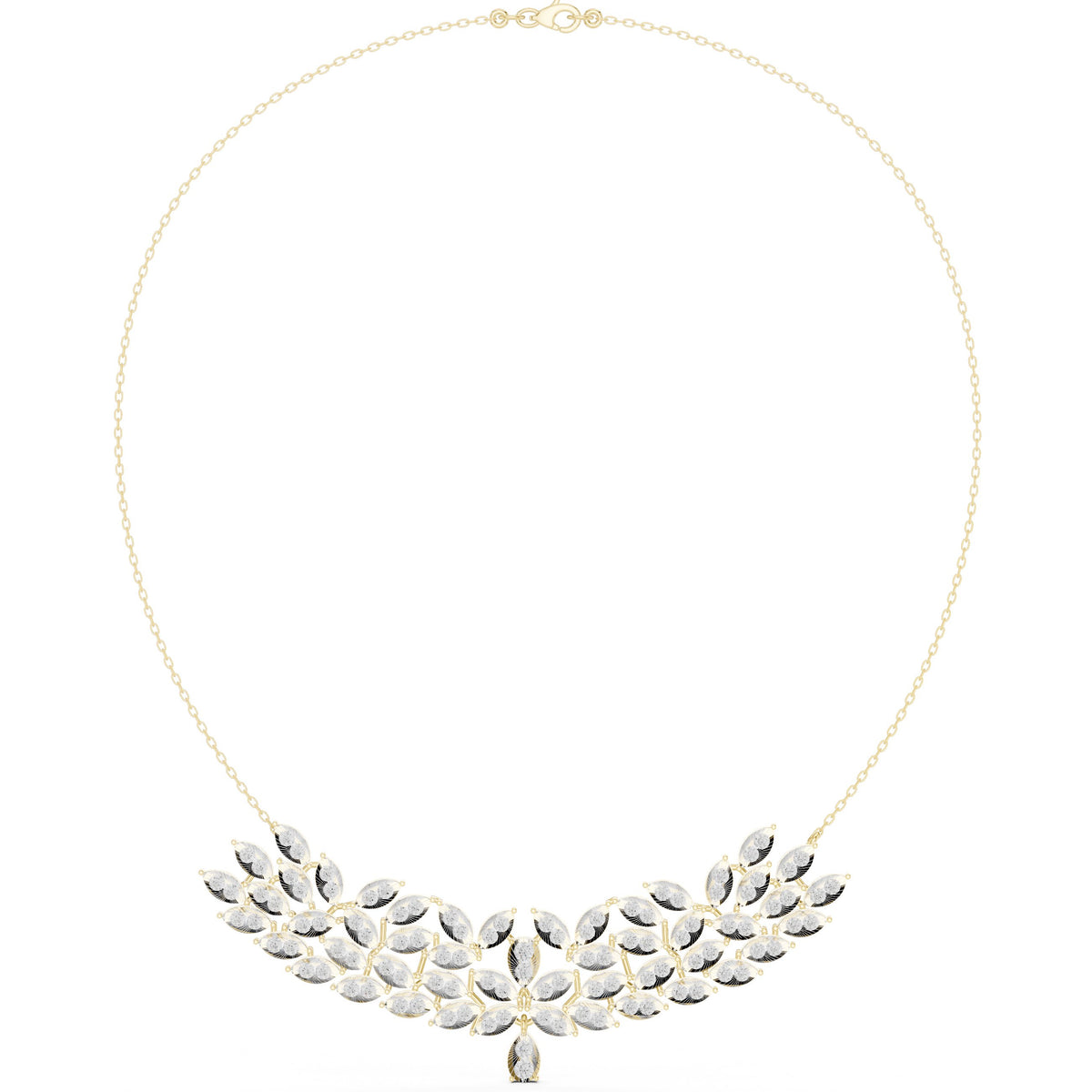 Marquise Diamond Leaf Cluster Necklace