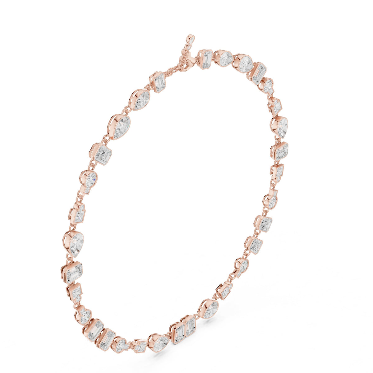 عقد ريفيير بألماس فاخر متنوع القطع in Rose Gold - VYKA Diamonds
