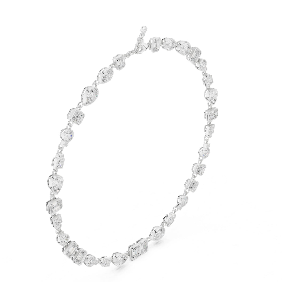 عقد ريفيير بألماس فاخر متنوع القطع in White Gold - VYKA Diamonds