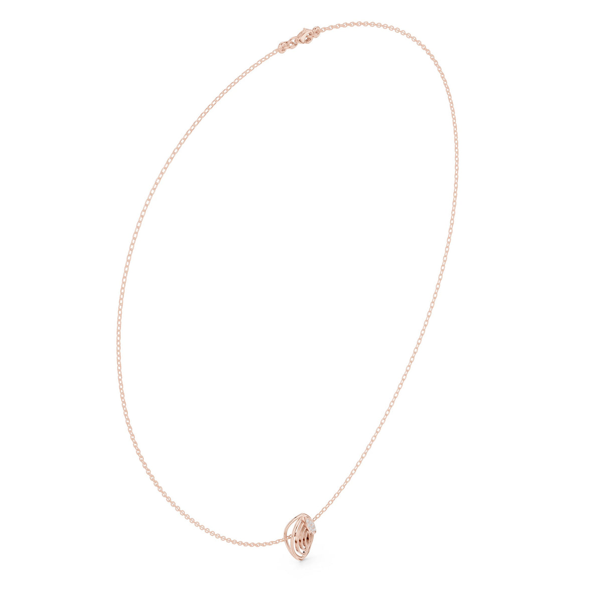عقد بدلّاية نافيت مفتوحة على شكل قفص in Rose Gold - VYKA Diamonds