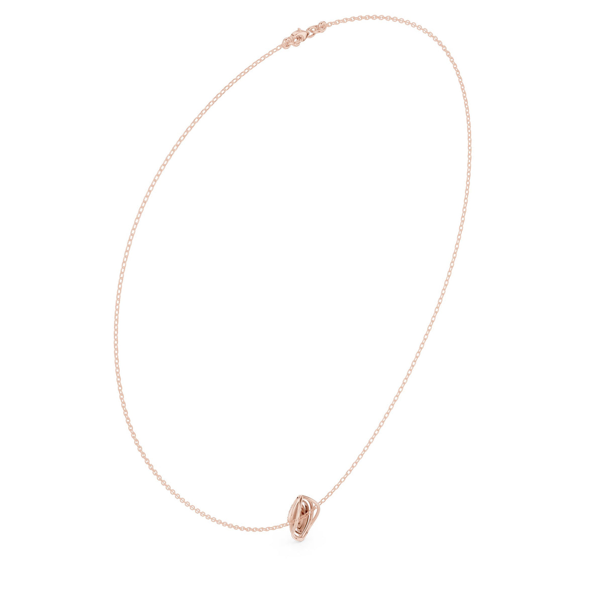 عقد بدلّاية نافيت مفتوحة على شكل قفص in Rose Gold - VYKA Diamonds