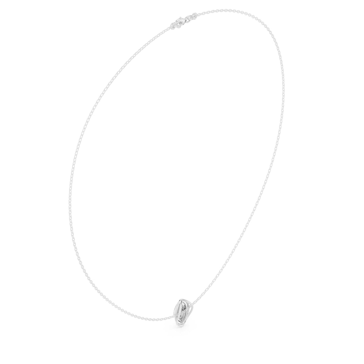 عقد بدلّاية نافيت مفتوحة على شكل قفص in White Gold - VYKA Diamonds