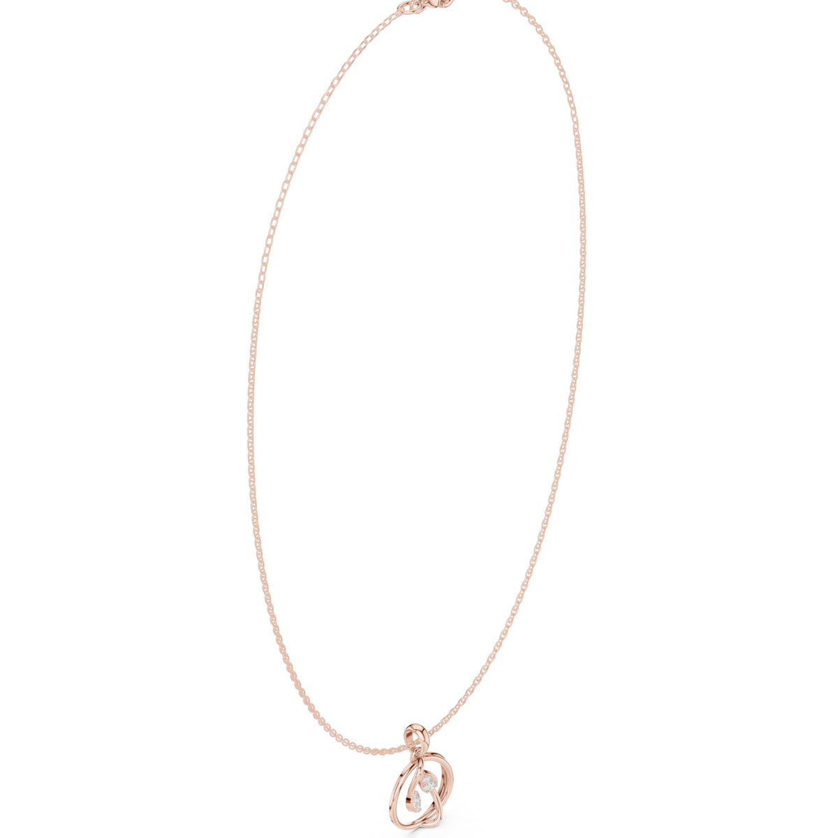 عقد بدلّاية ملتفّة مفتوحة من الألماس in Rose Gold - VYKA Diamonds