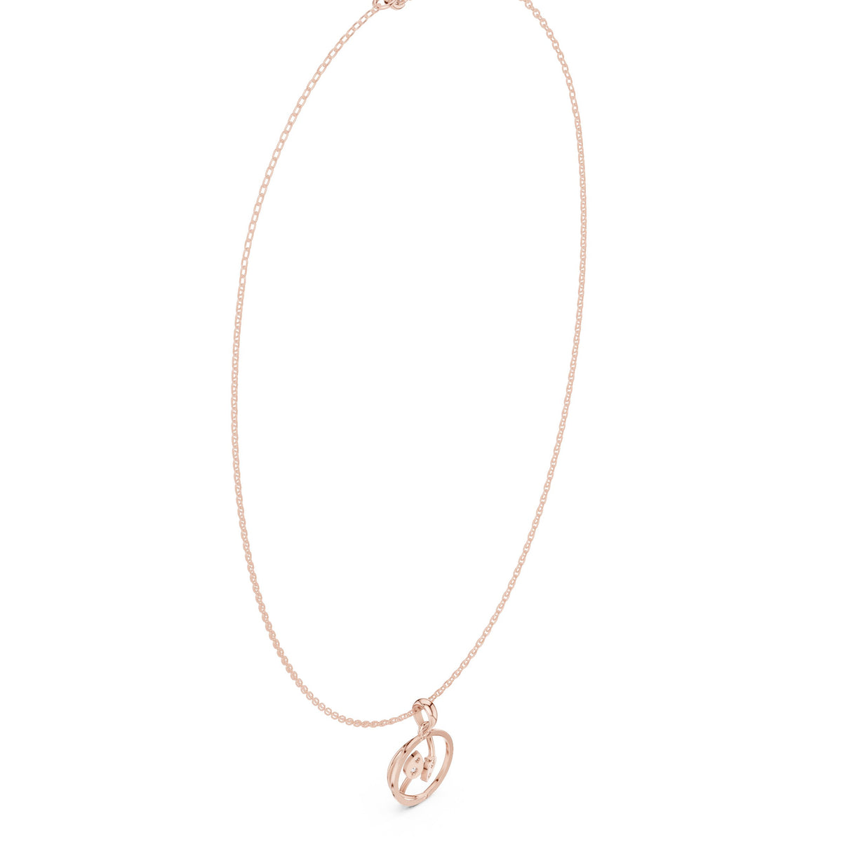 Open Swirl Diamond Pendant Necklace