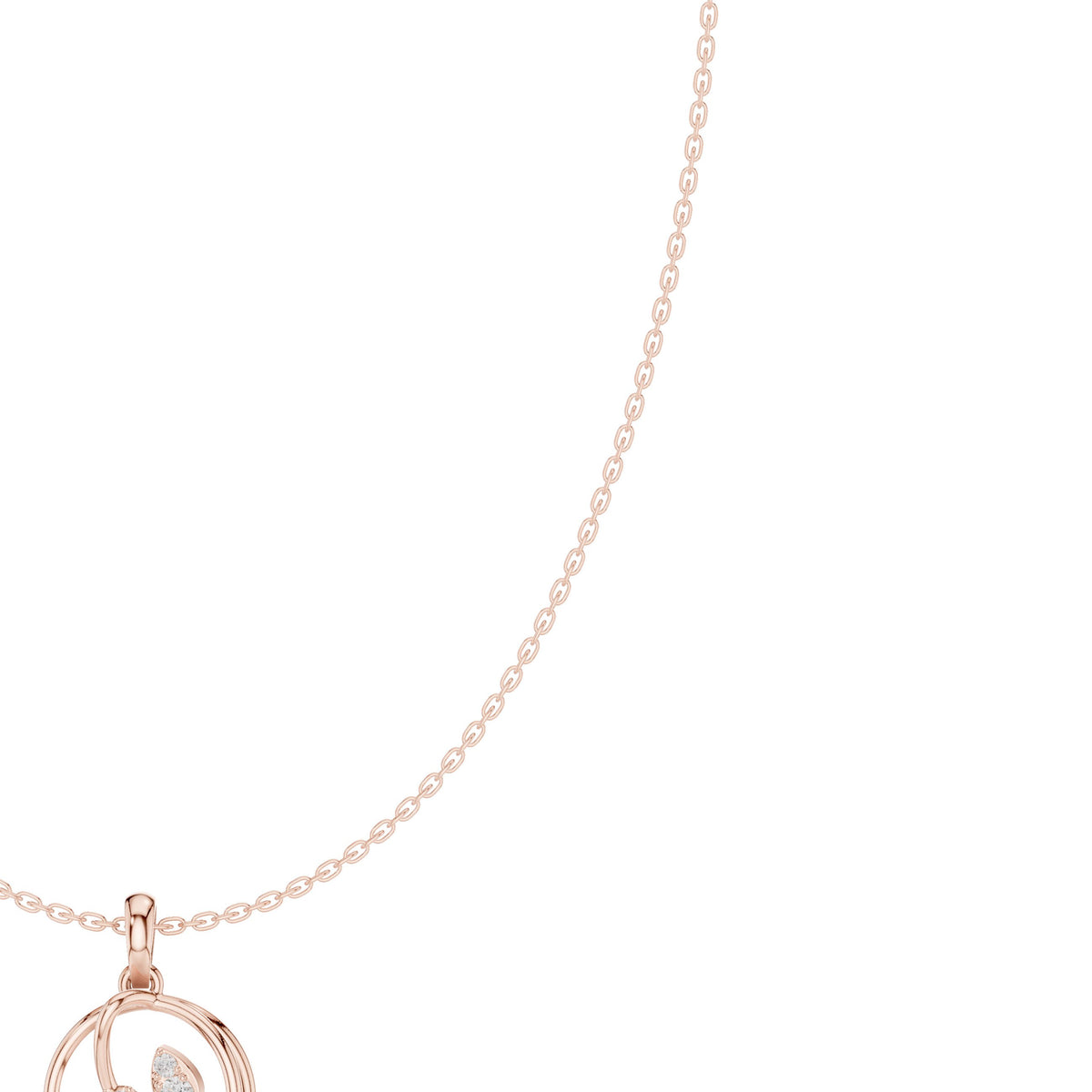 Open Swirl Diamond Pendant Necklace