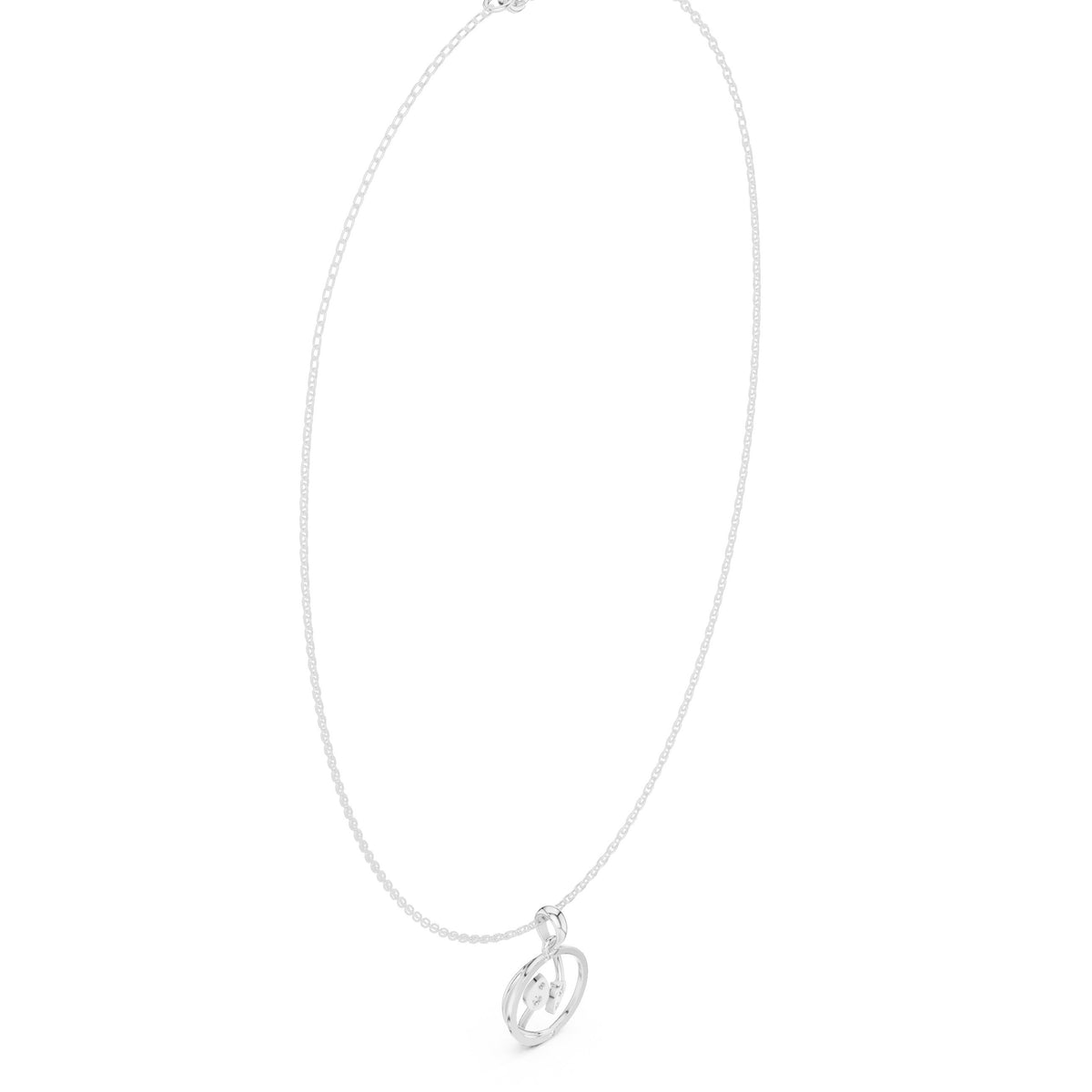 Open Swirl Diamond Pendant Necklace