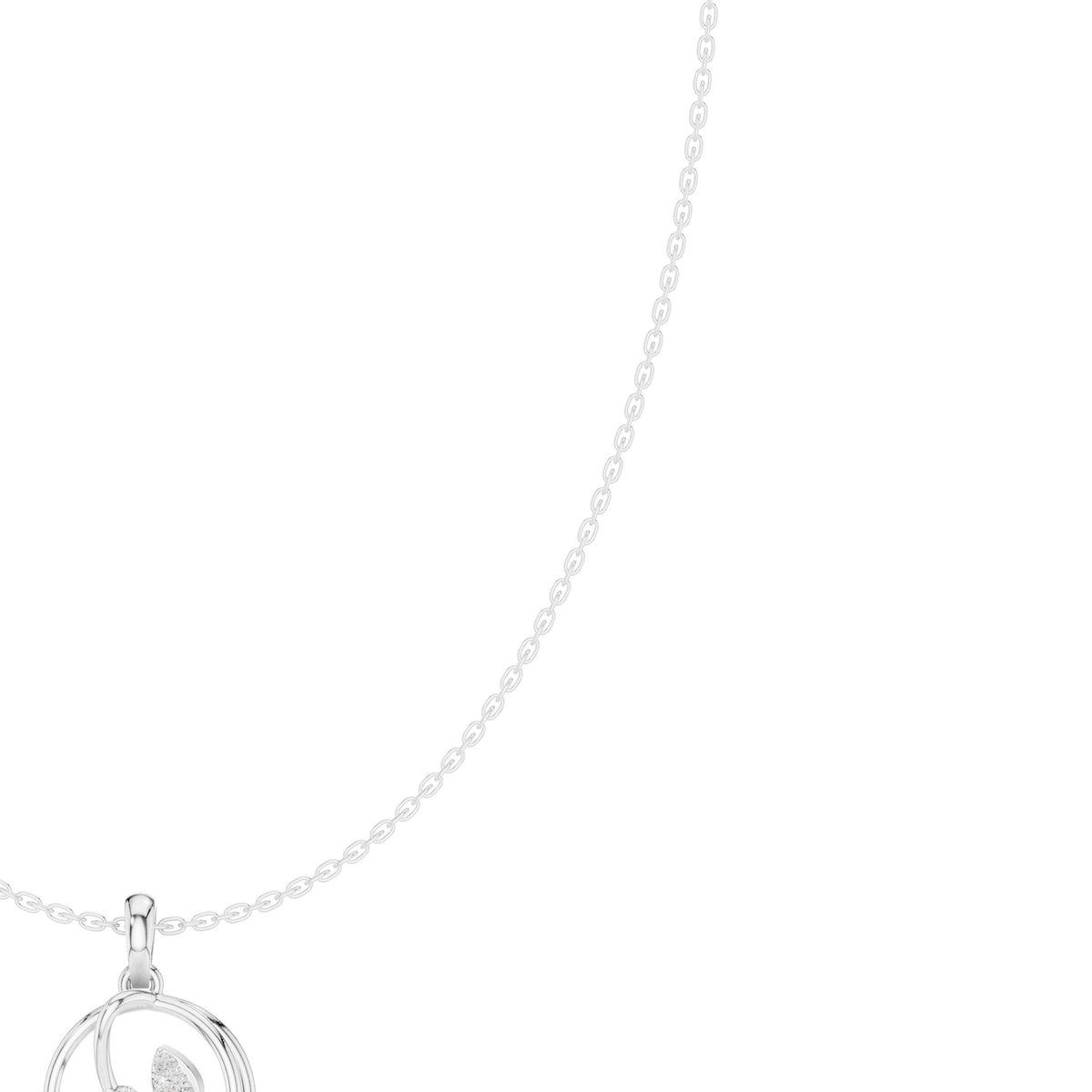 Open Swirl Diamond Pendant Necklace