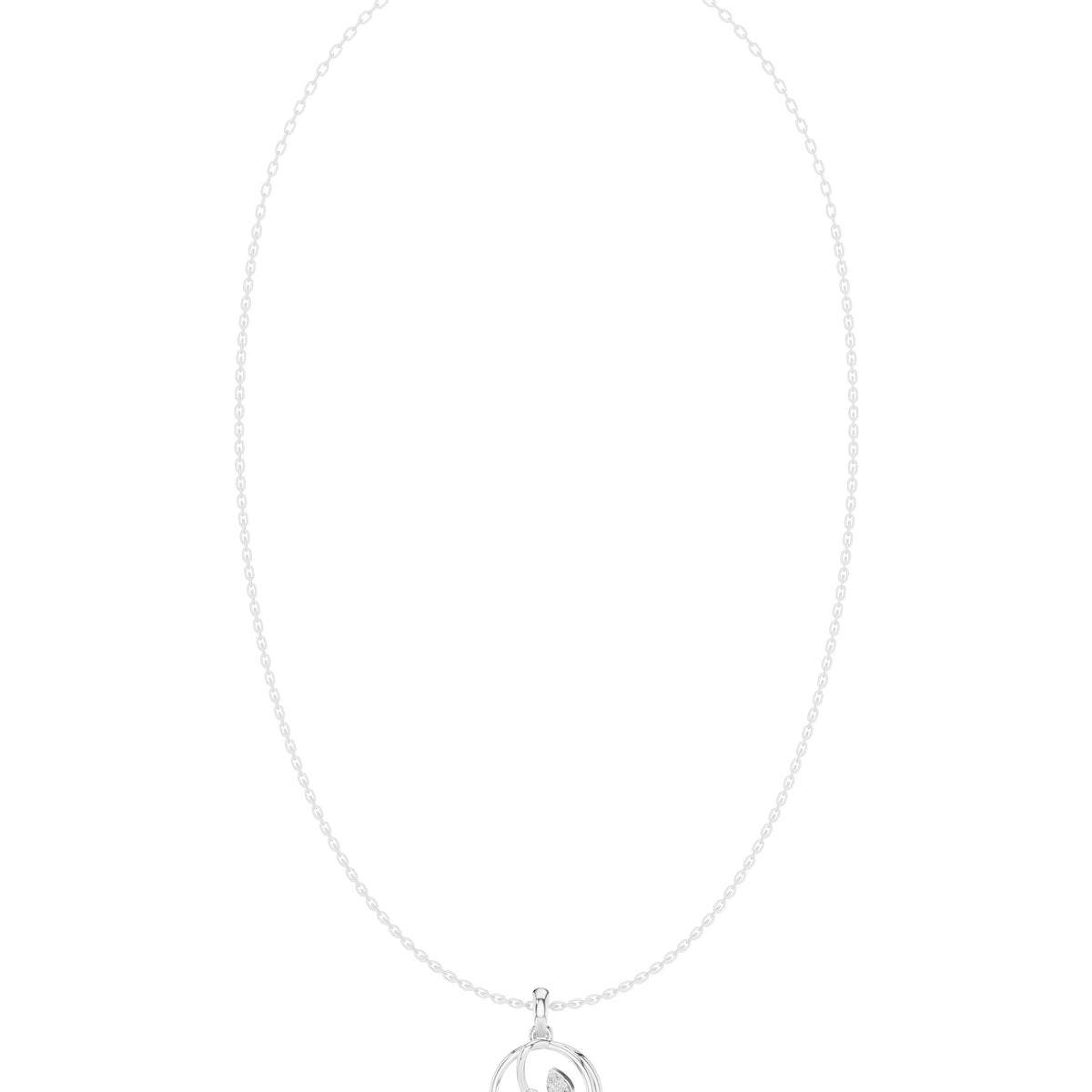 Open Swirl Diamond Pendant Necklace
