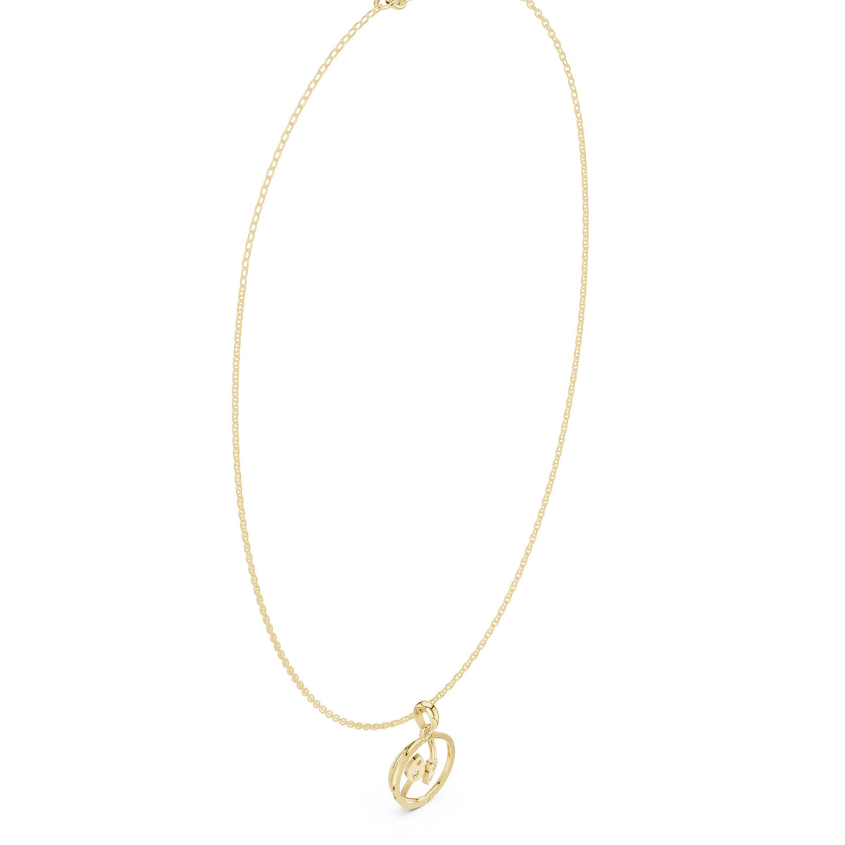 Open Swirl Diamond Pendant Necklace