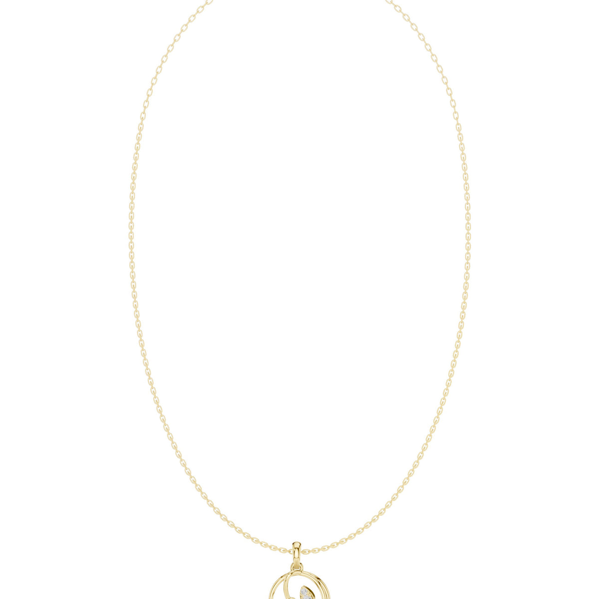 عقد بدلّاية ملتفّة مفتوحة من الألماس in Yellow Gold - VYKA Diamonds