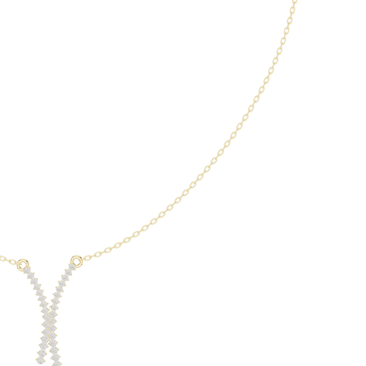 Pave Crossover Y-Drop Diamond Necklace