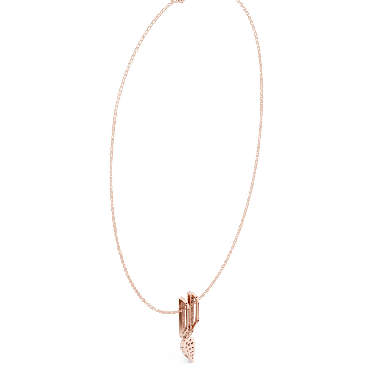 Split Loop Pave Drop Diamond Necklace