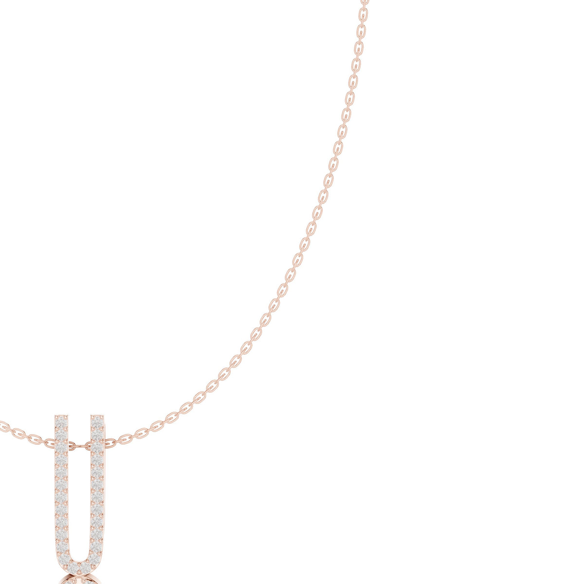 Split Loop Pave Drop Diamond Necklace