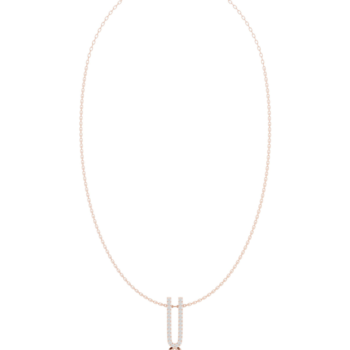 Split Loop Pave Drop Diamond Necklace
