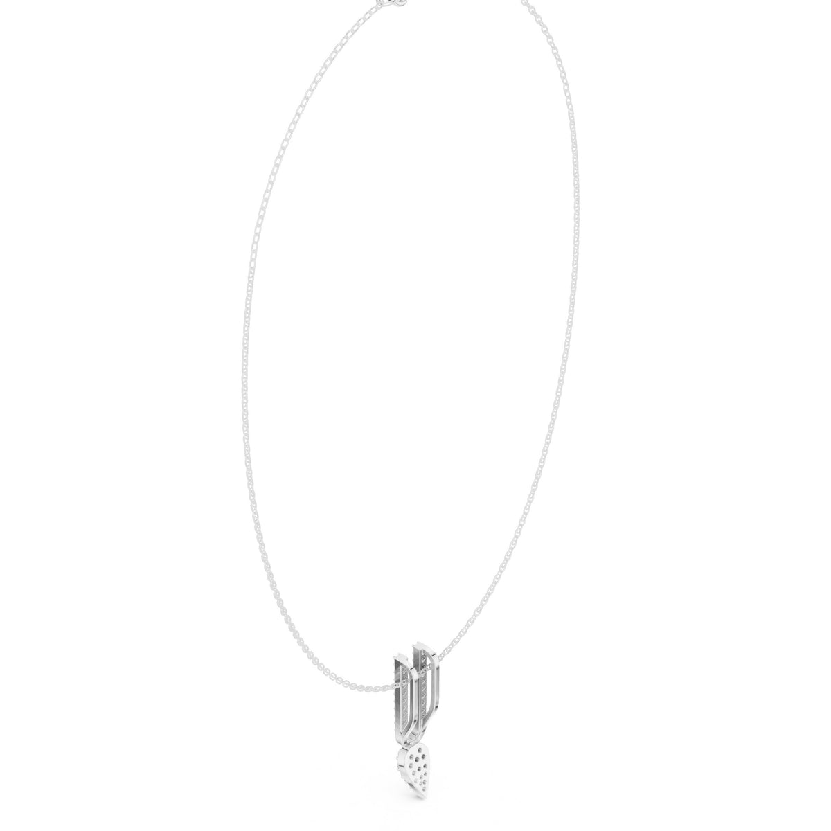 عقد متدلٍّ بحلقة مشقوقة من ألماس الباڤيه in White Gold - VYKA Diamonds