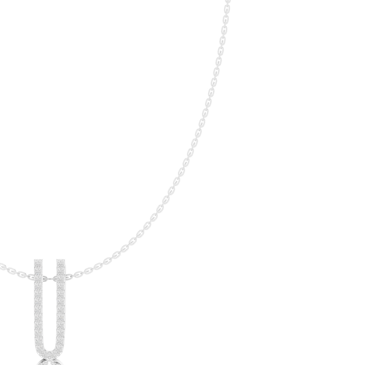 Split Loop Pave Drop Diamond Necklace