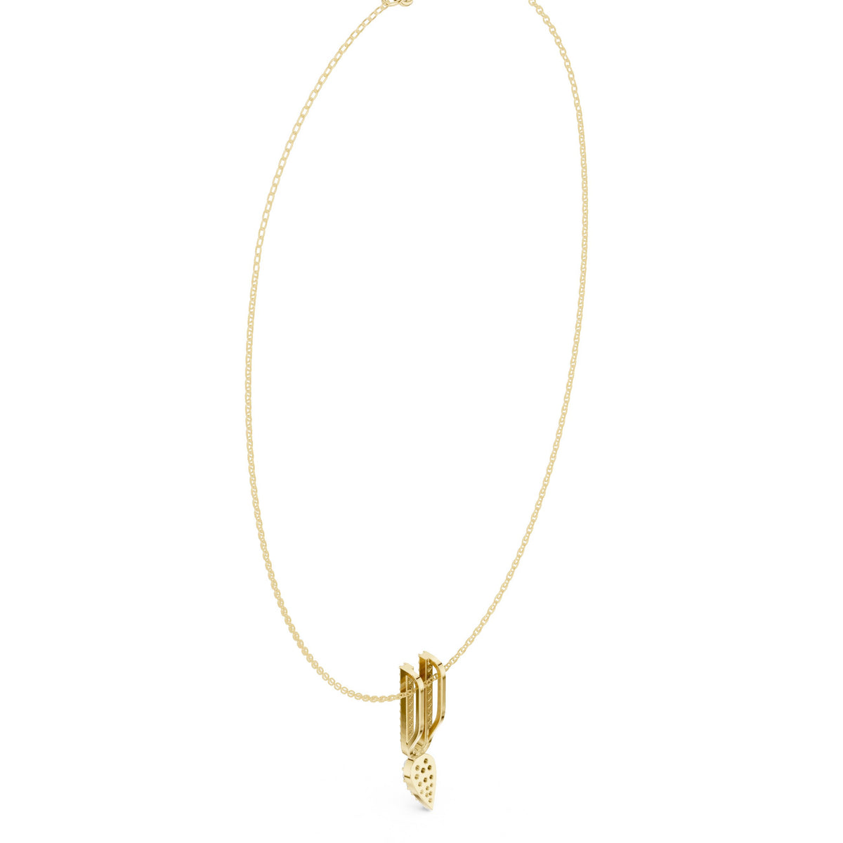 Split Loop Pave Drop Diamond Necklace