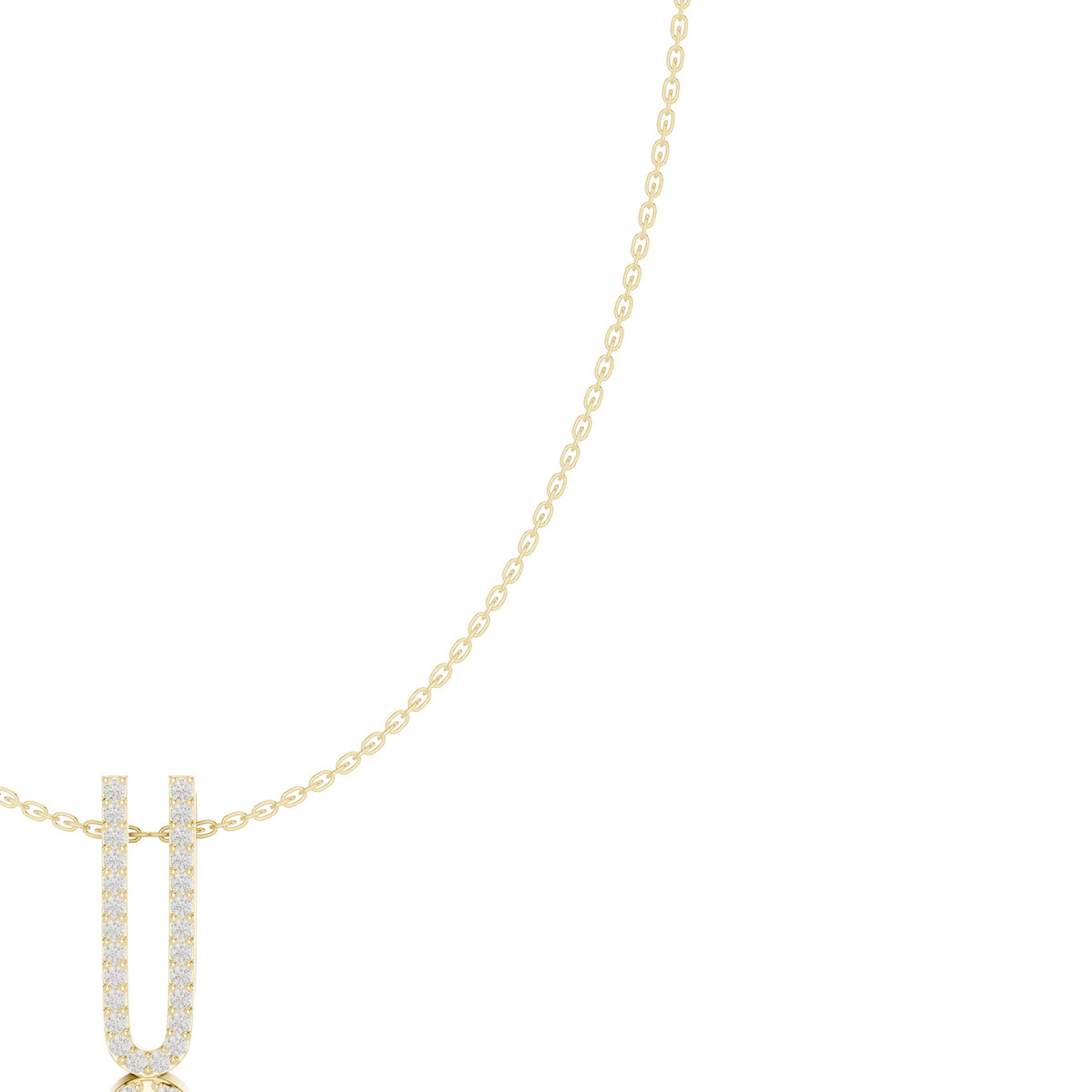 Split Loop Pave Drop Diamond Necklace