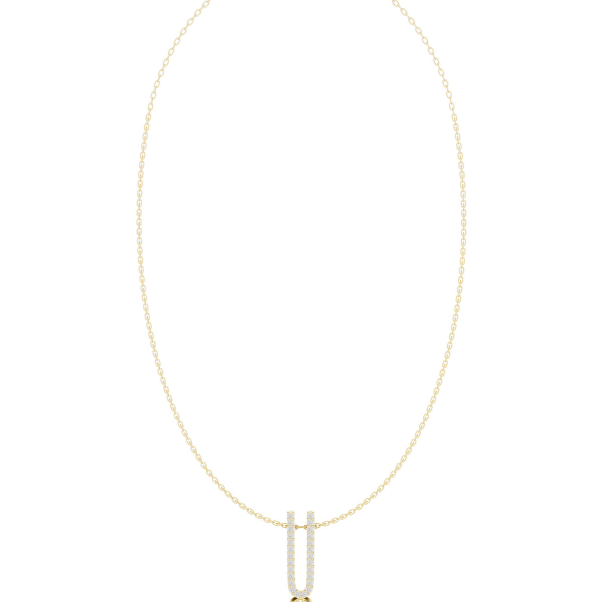 Split Loop Pave Drop Diamond Necklace