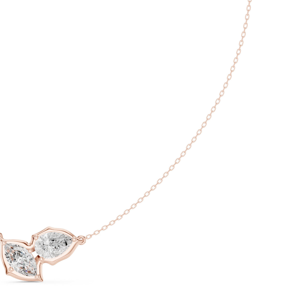 Double Pear Toi-et-Moi Diamond Necklace