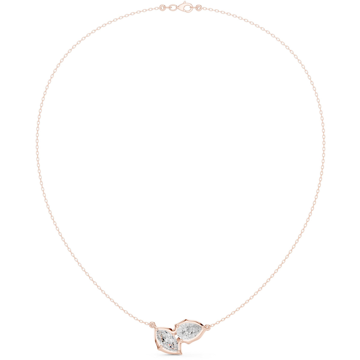 Double Pear Toi-et-Moi Diamond Necklace