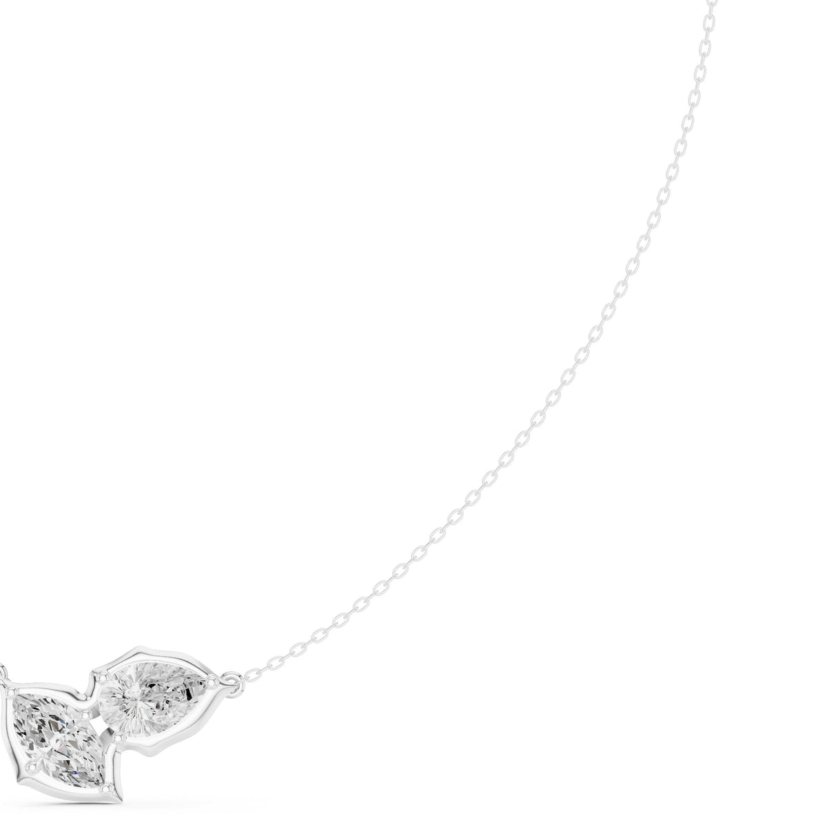 عقد توا إي موا بألماستي كمثرى in White Gold - VYKA Diamonds