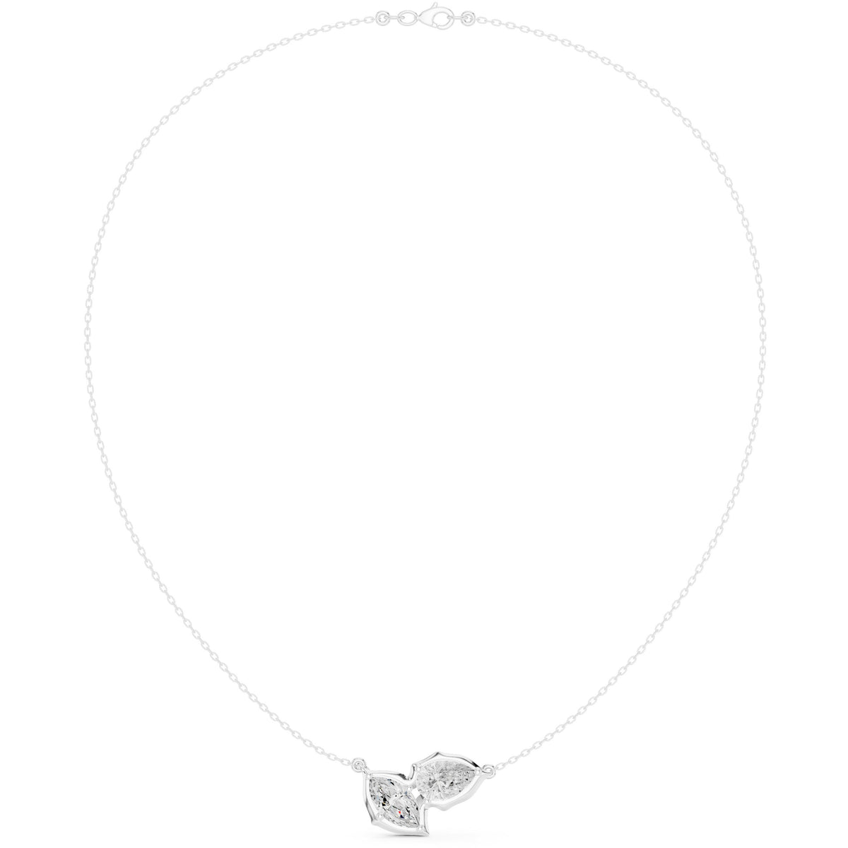 Double Pear Toi-et-Moi Diamond Necklace