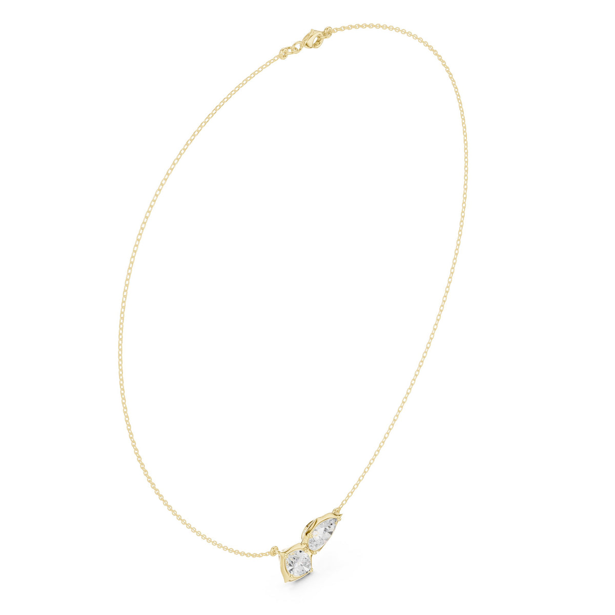Double Pear Toi-et-Moi Diamond Necklace