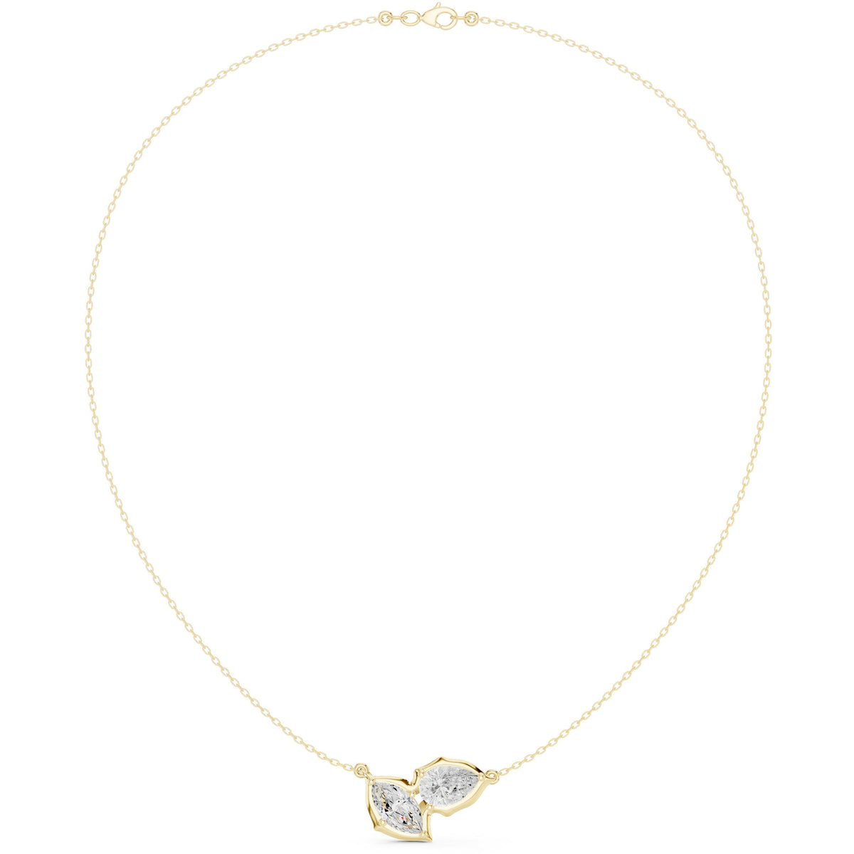Double Pear Toi-et-Moi Diamond Necklace