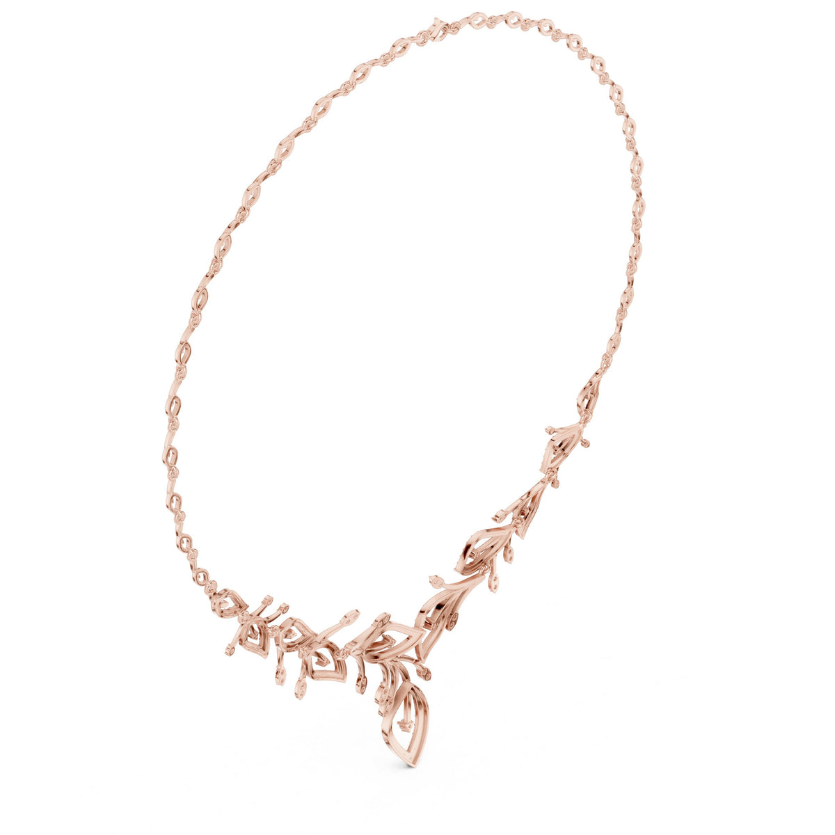 Botanical Branch Pave Diamond Statement Necklace