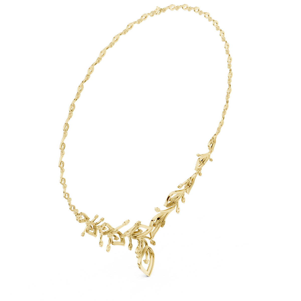 Botanical Branch Pave Diamond Statement Necklace