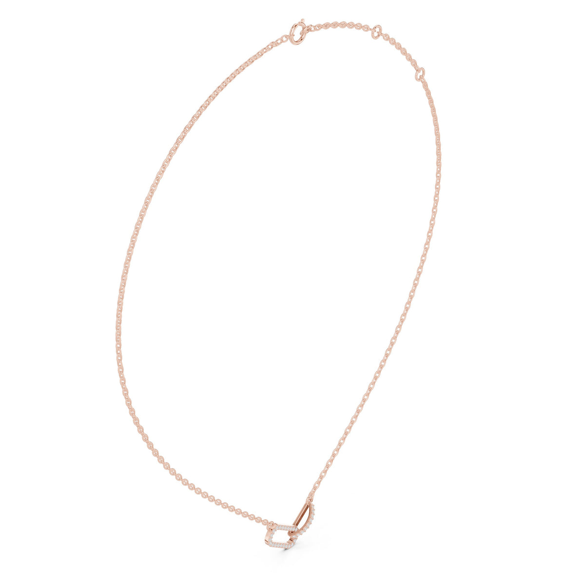 Interlocking Pave Link Diamond Necklace