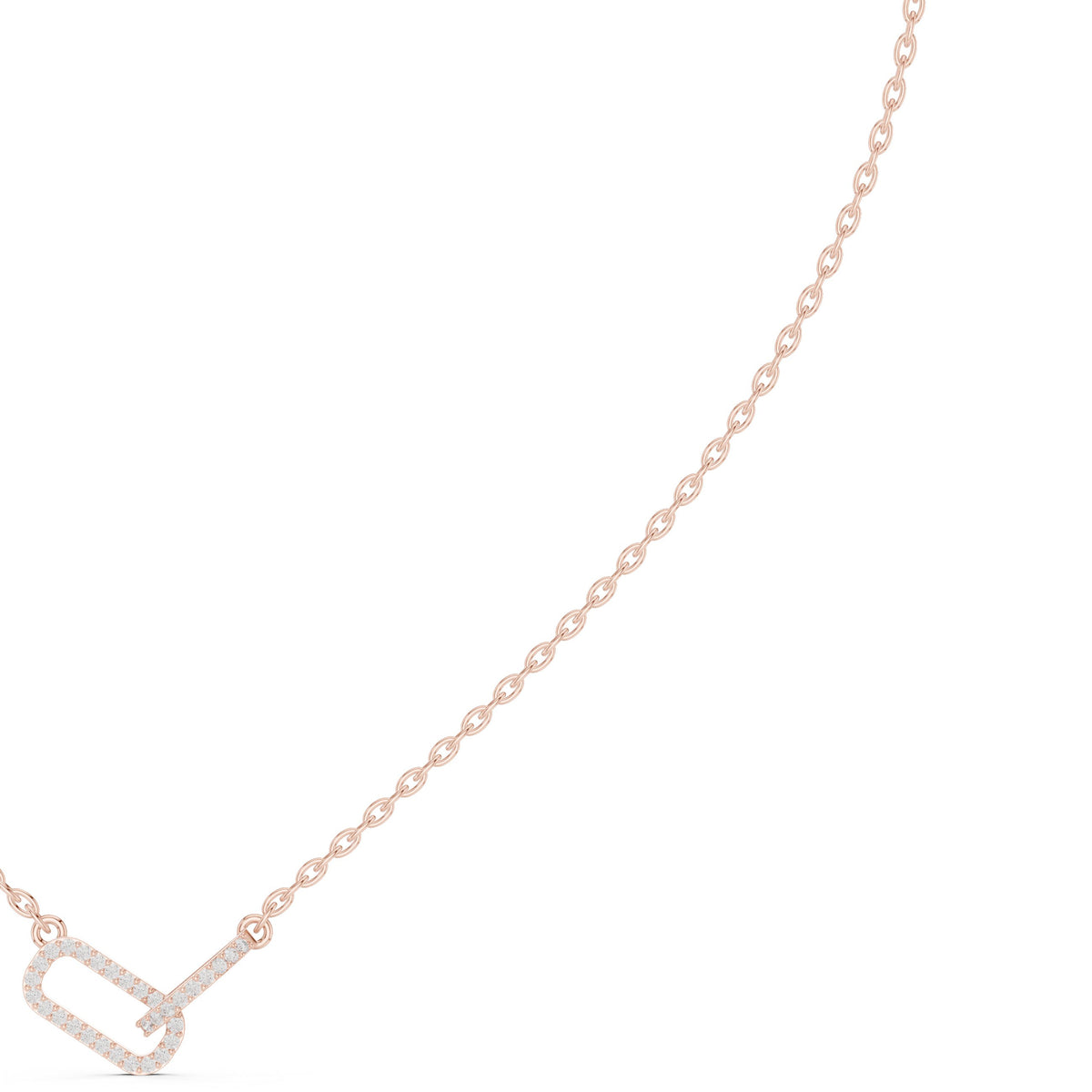 عقد بحلقات باڤيه متشابكة in Rose Gold - VYKA Diamonds