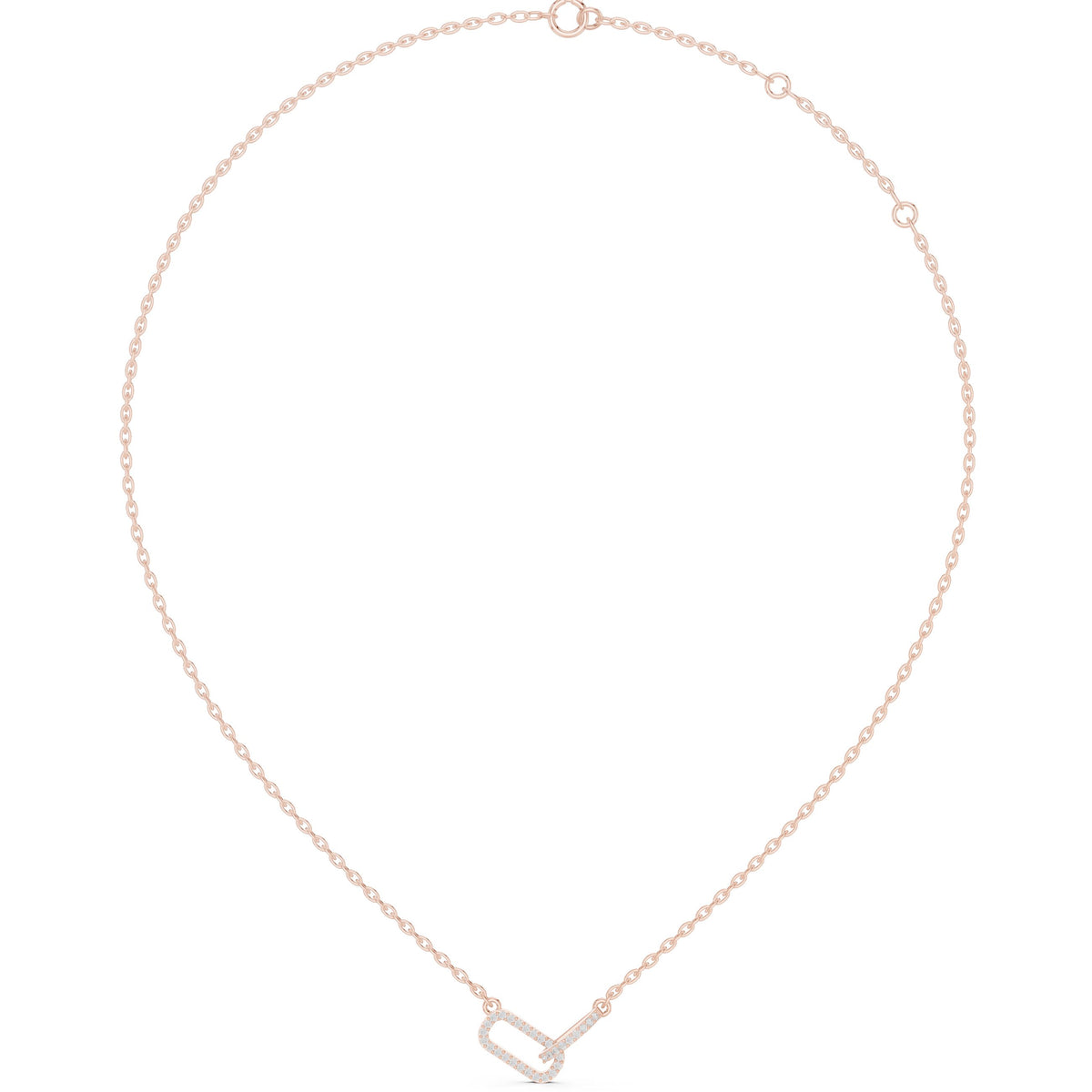 عقد بحلقات باڤيه متشابكة in Rose Gold - VYKA Diamonds