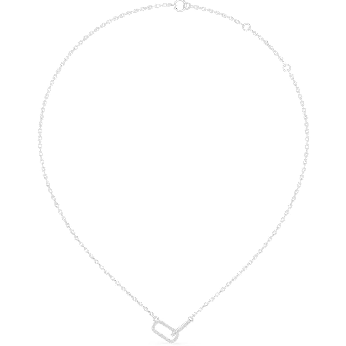عقد بحلقات باڤيه متشابكة in White Gold - VYKA Diamonds