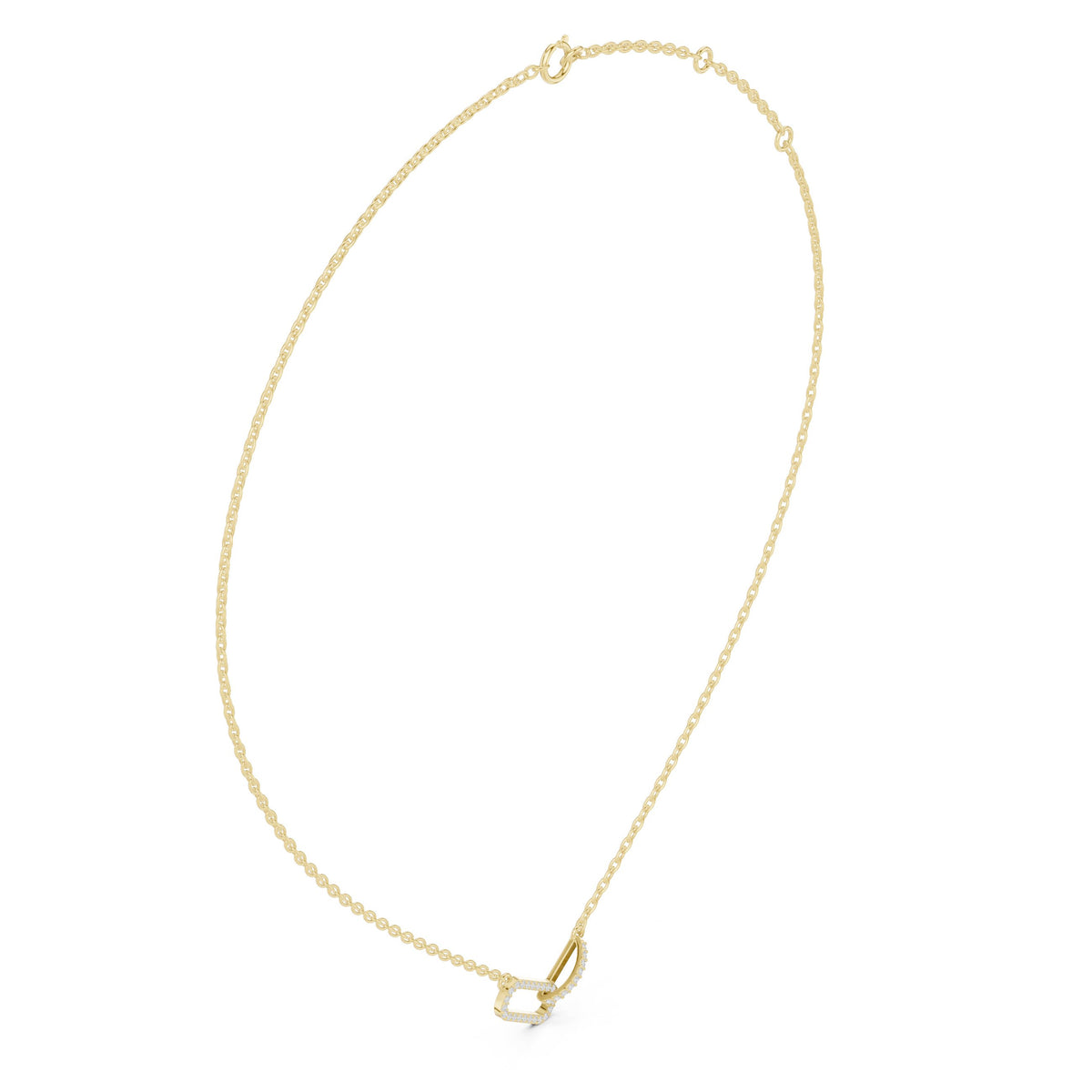 Interlocking Pave Link Diamond Necklace