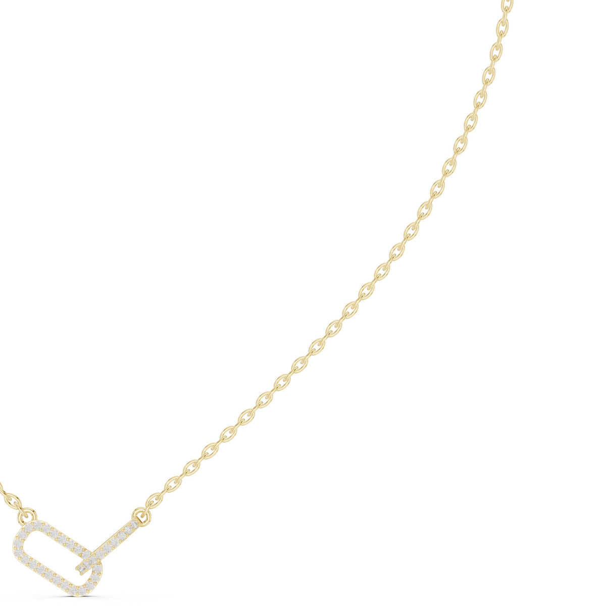Interlocking Pave Link Diamond Necklace