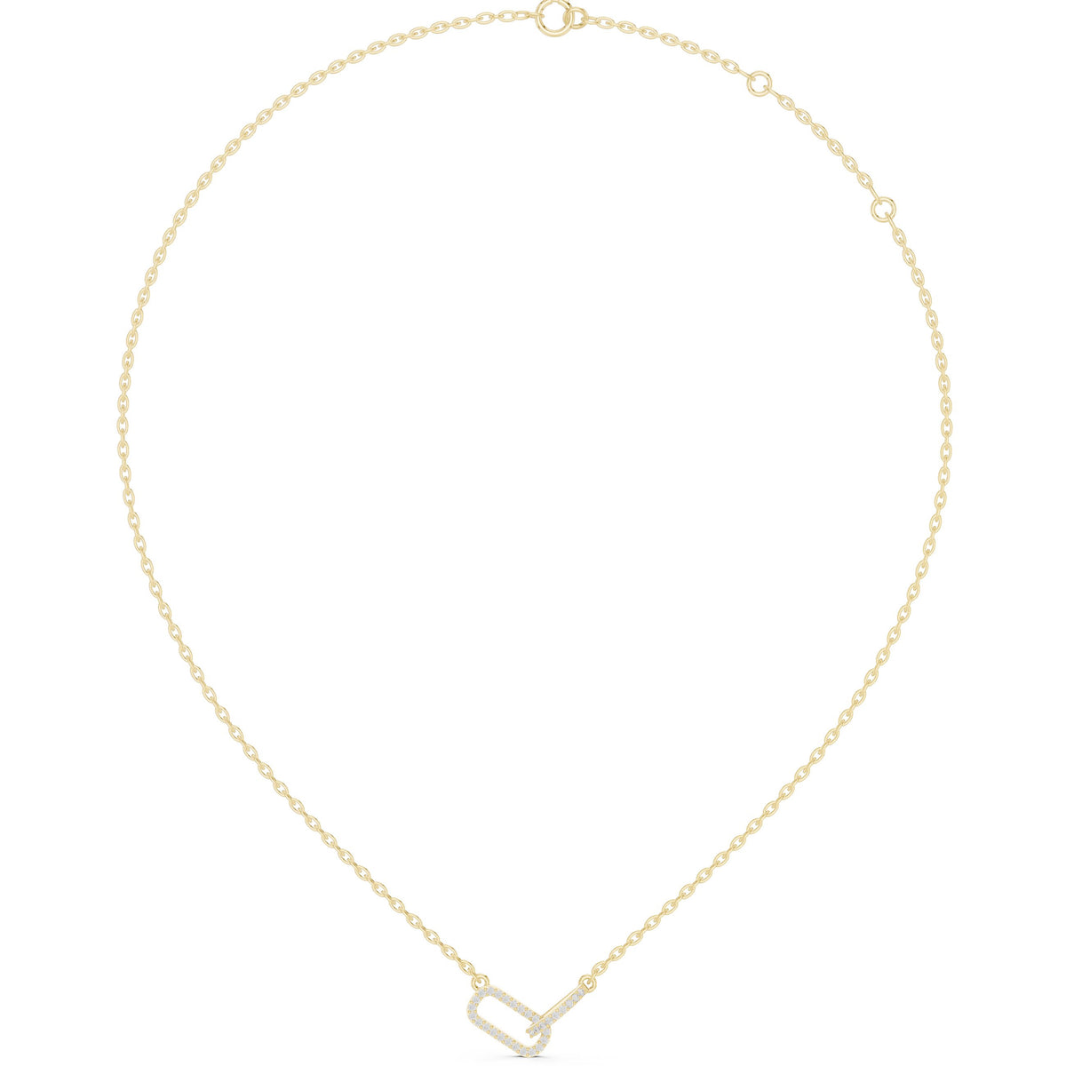Interlocking Pave Link Diamond Necklace