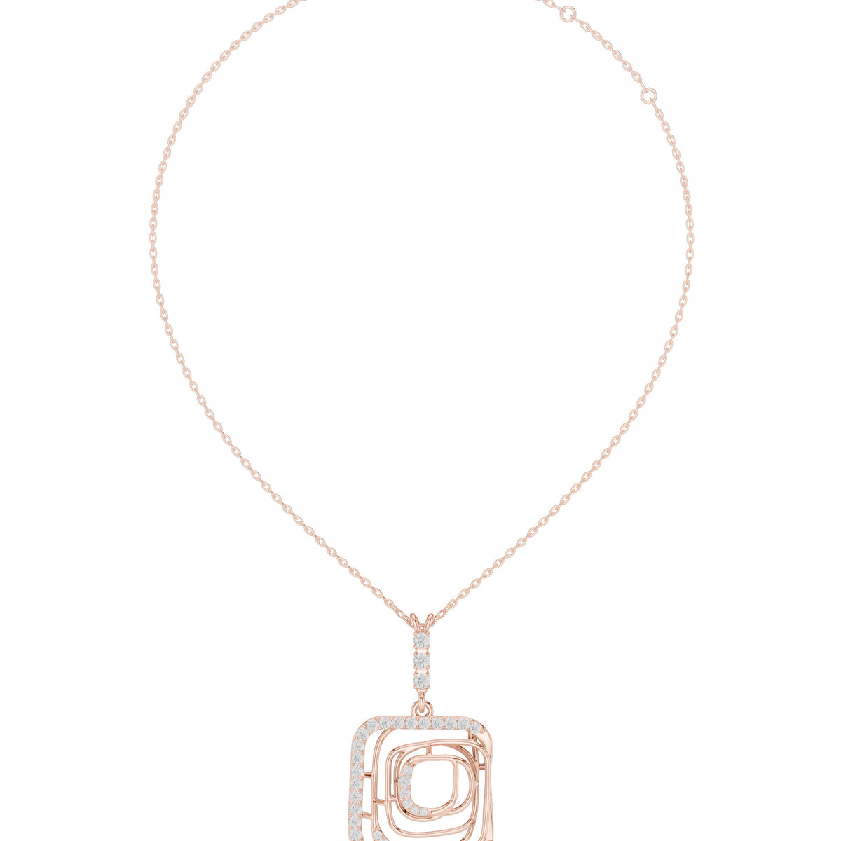 Geometric Openwork Pave Diamond Necklace