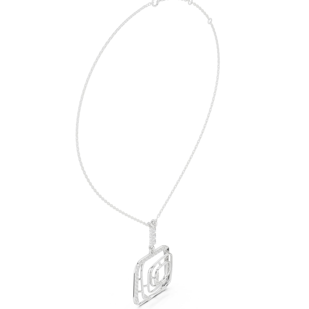 Geometric Openwork Pave Diamond Necklace