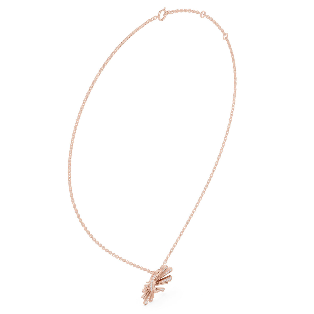 عقد بهلال وأشعة من الألماس in Rose Gold - VYKA Diamonds