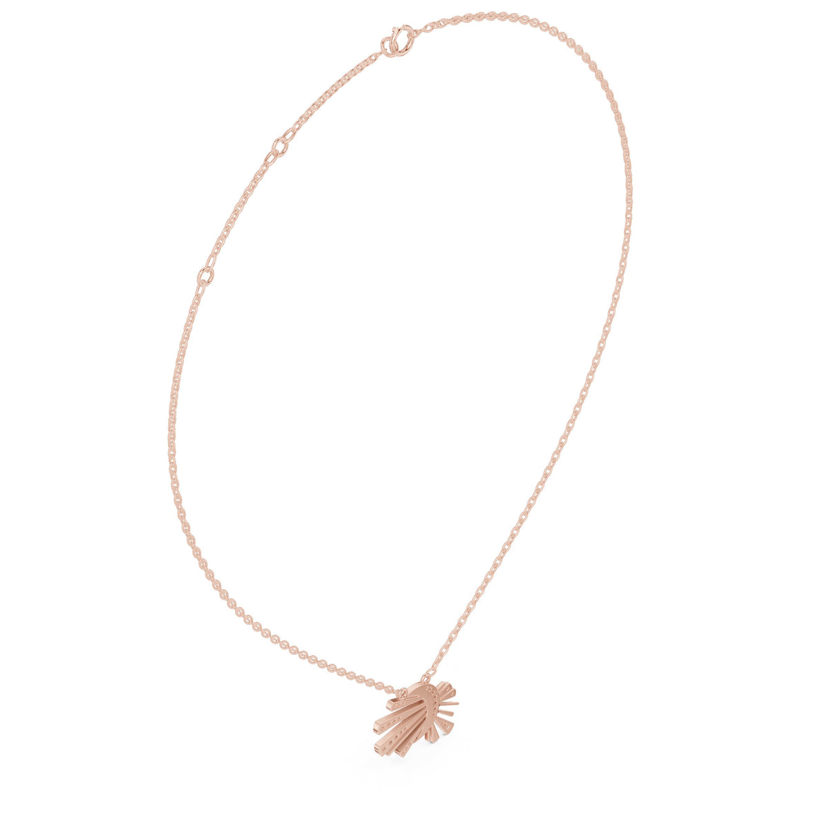 Crescent Moon Sunburst Diamond Necklace