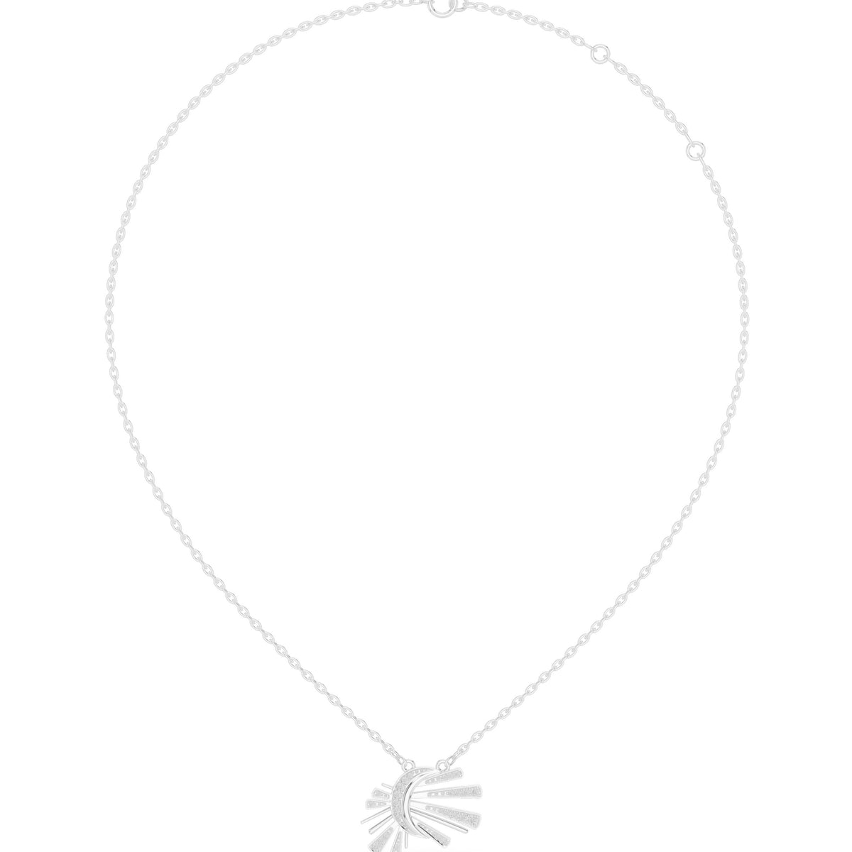 عقد بهلال وأشعة من الألماس in White Gold - VYKA Diamonds