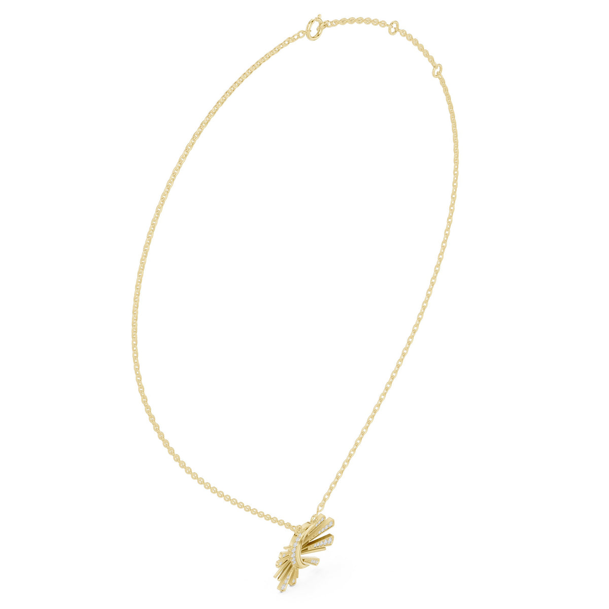 عقد بهلال وأشعة من الألماس in Yellow Gold - VYKA Diamonds